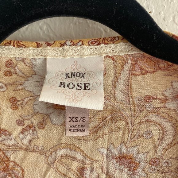 Knox Rose Womens Cardigan Floral Open Sweater Size XS/S Lightweight Spring Long - Picture 8 of 9